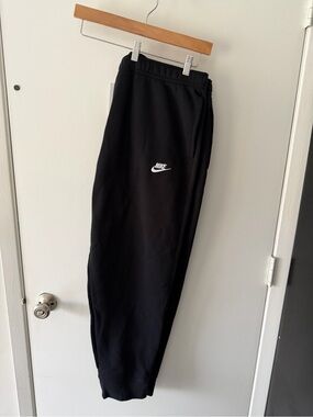 NWT Nike Black Joggers style sweatpants with White Swoosh Logo